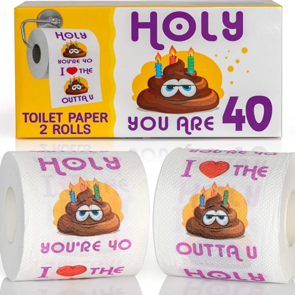 NIB- 2 rolls total - 40th Birthday Party Toilet Paper favors/decorations/jokes.